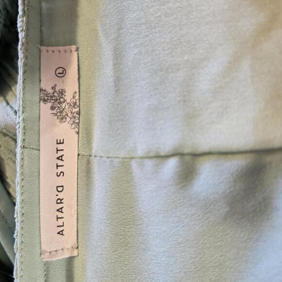 Altar'd State Maxi Dress Women's Size L Sleeveless Open Back Blue/green Tiered - Picture 8 of 8